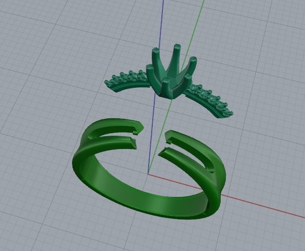 Solitaire ring Model 5005 3D print model_2
