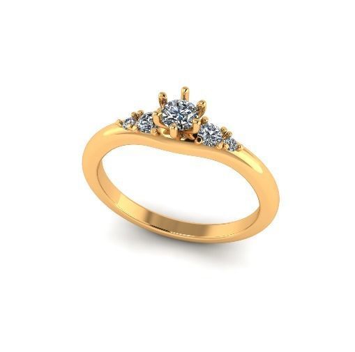 Solitaire ring Model 5003 3D print model_1
