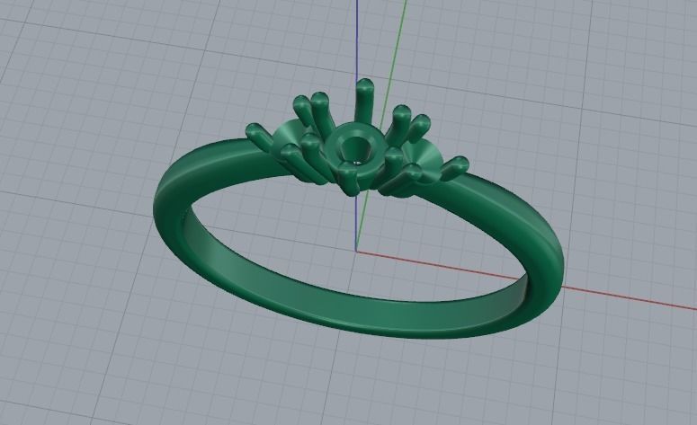 Solitaire ring Model 4997 3D print model_2