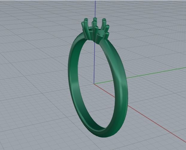 Solitaire ring Model 4997 3D print model_3