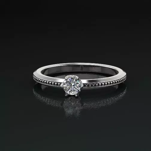 Solitaire ring Model 4994 3D print model_0