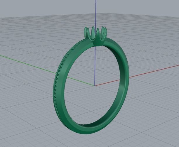 Solitaire ring Model 4994 3D print model_4
