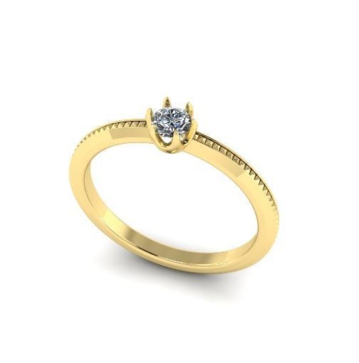 Solitaire ring Model 4994 3D print model_1