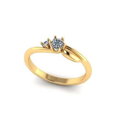 Solitaire ring Model 4989 3D print model_1