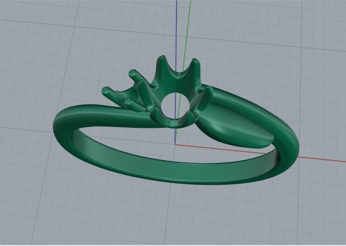Solitaire ring Model 4989 3D print model_3