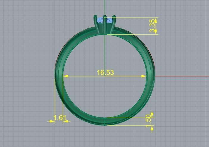 Solitaire ring Model 4987 3D print model_6