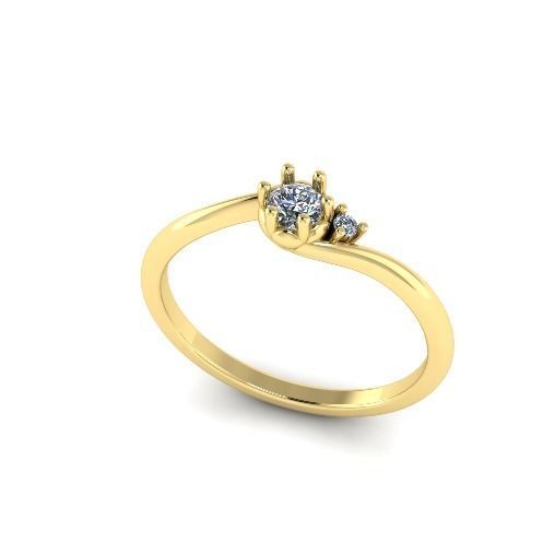 Solitaire ring Model 4985 3D print model_1