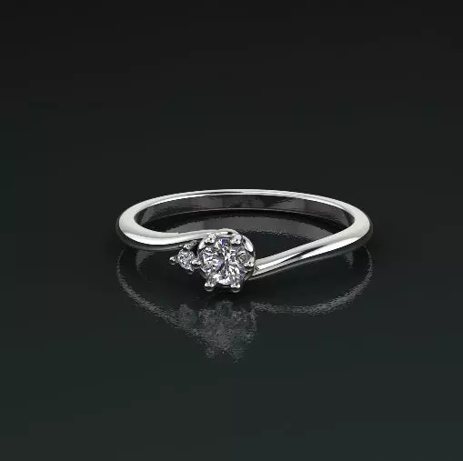 Solitaire ring Model 4985 3D print model_0
