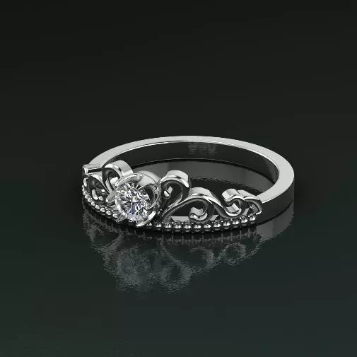 Solitaire ring Model 4980 3D print model_0