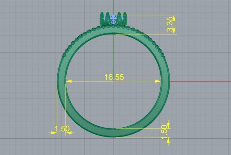 Solitaire ring Model 4980 3D print model_6