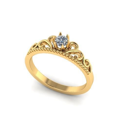 Solitaire ring Model 4980 3D print model_1