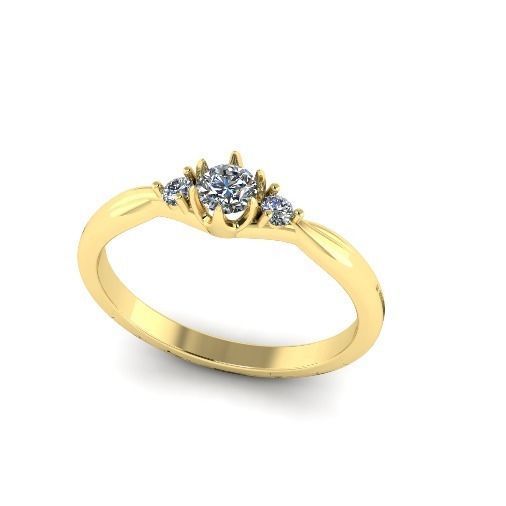 Solitaire ring Model 4977 3D print model_1