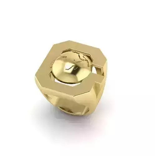 Ring with the letter G and Globe Model 4971