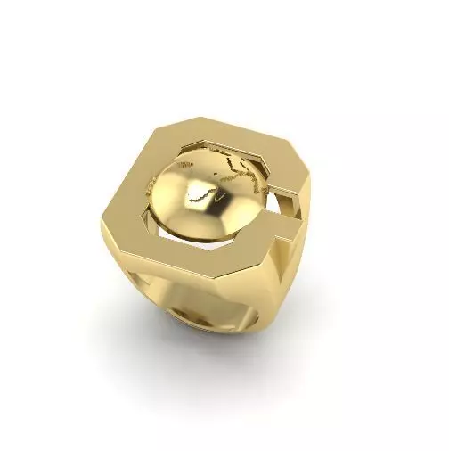 Ring with the letter G and Globe Model 4971 3D print model_0