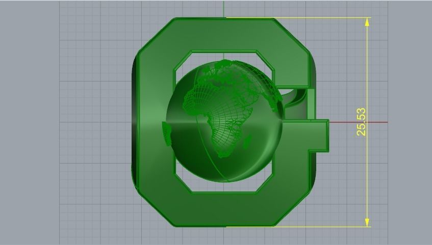 Ring with the letter G and Globe Model 4971 3D print model_6