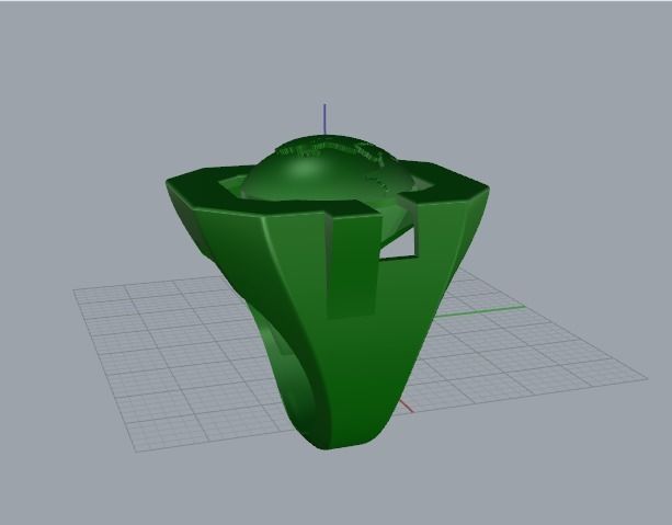 Ring with the letter G and Globe Model 4971 3D print model_3