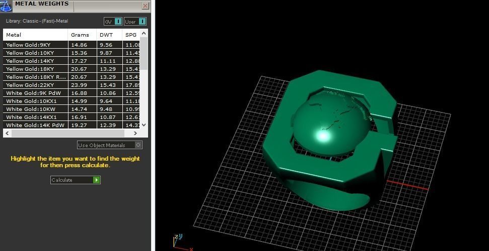 Ring with the letter G and Globe Model 4971 3D print model_7