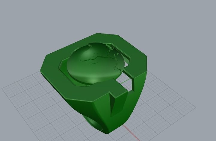 Ring with the letter G and Globe Model 4971 3D print model_2