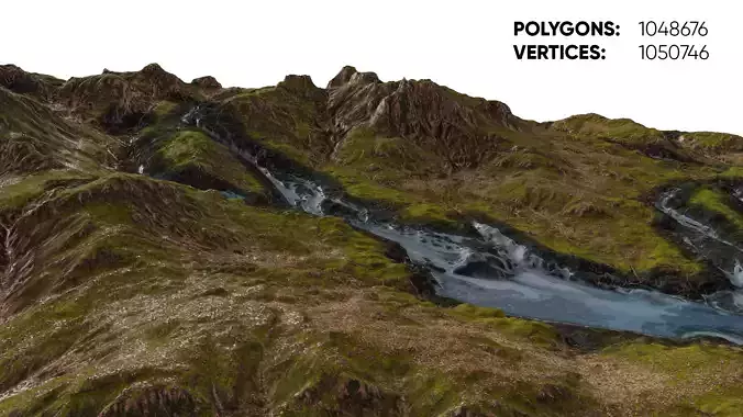 Mountain terrain with Rivers