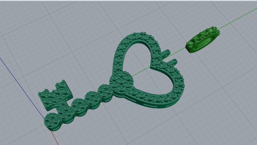 Pendant in the form of a key Model 5018 3D print model_2