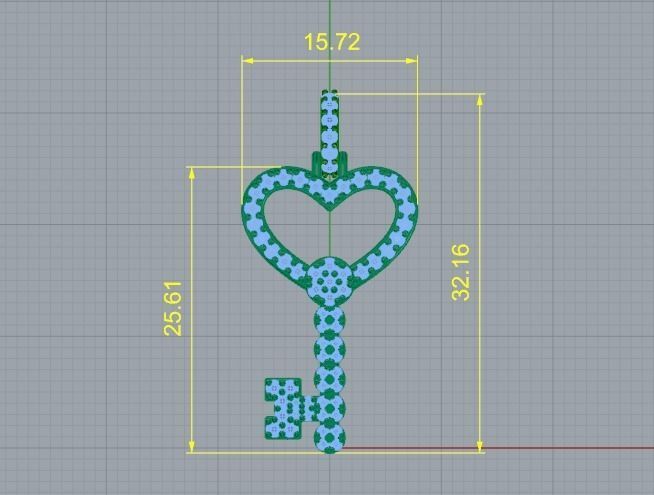 Pendant in the form of a key Model 5018 3D print model_5