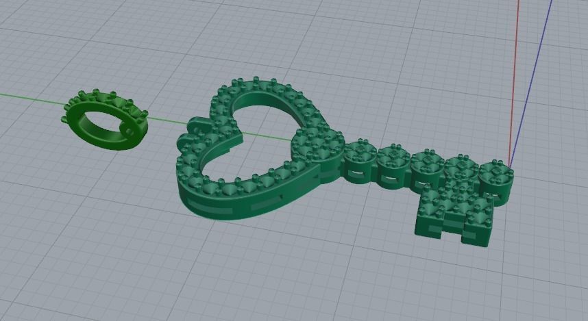 Pendant in the form of a key Model 5018 3D print model_3