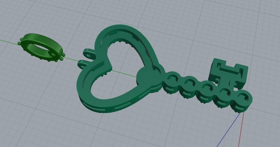 Pendant in the form of a key Model 5018 3D print model_4