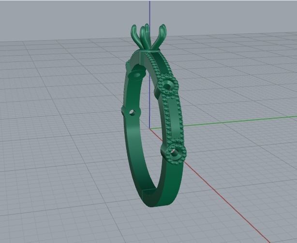 Solitaire ring Model 5078 3D print model_3