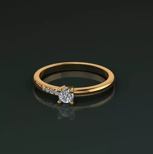 Solitaire ring Model 5072 3D print model_0
