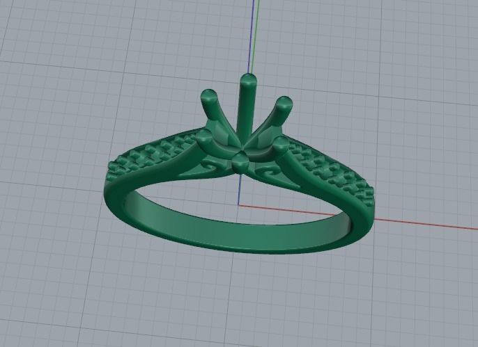 Solitaire ring Model 5066 3D print model_2