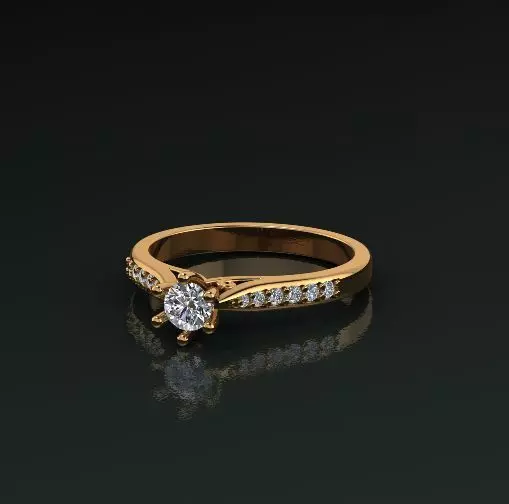 Solitaire ring Model 5066 3D print model_0