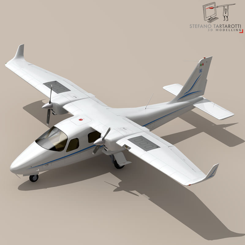P2006t airplane with propellers 3D model_9