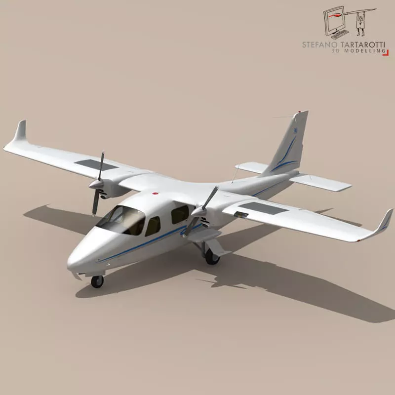 P2006t airplane with propellers 3D model_0