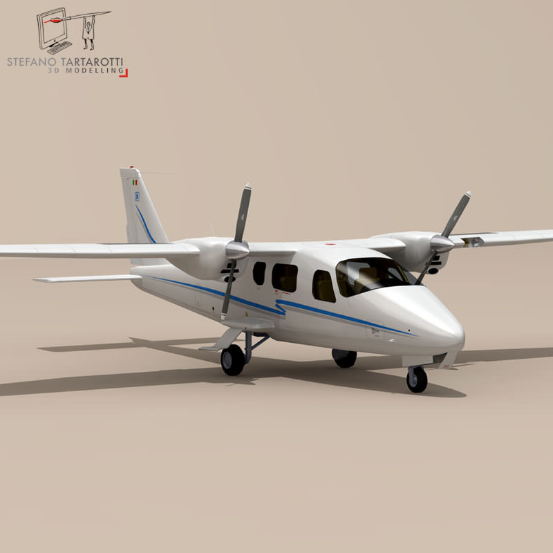 P2006t airplane with propellers 3D model_2