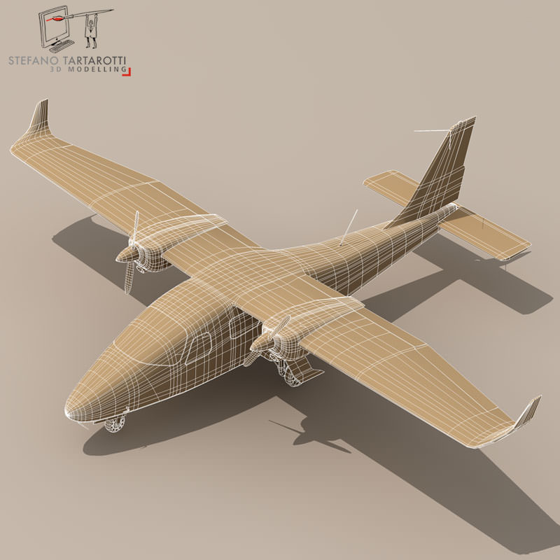 P2006t airplane with propellers 3D model_8