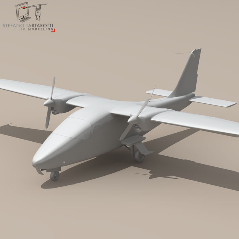 P2006t airplane with propellers 3D model_4