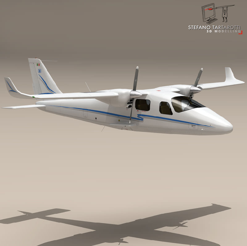 P2006t airplane with propellers 3D model_3
