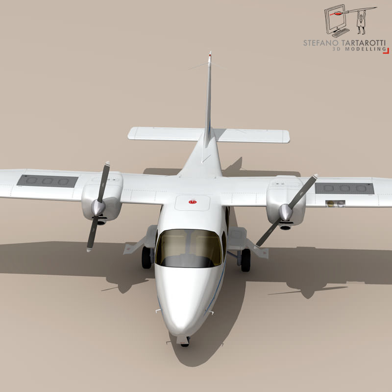 P2006t airplane with propellers 3D model_5