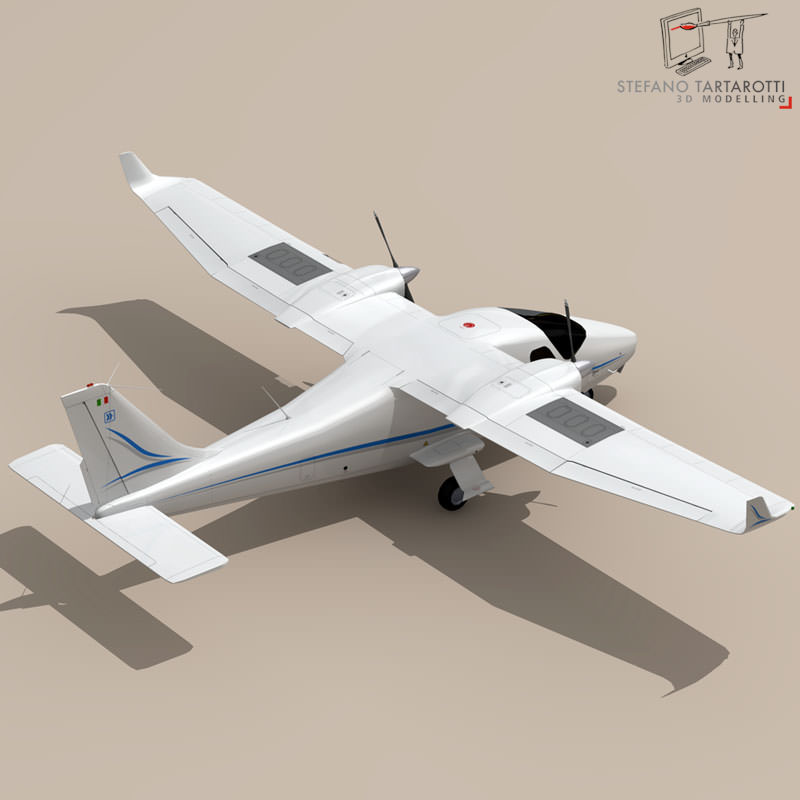 P2006t airplane with propellers 3D model_6