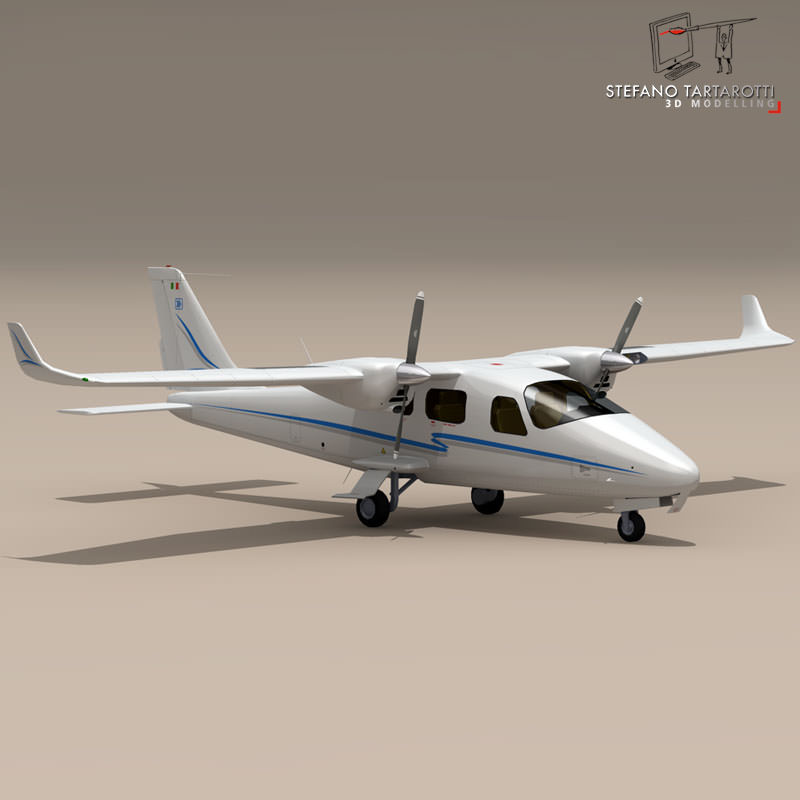 P2006t airplane with propellers 3D model_7