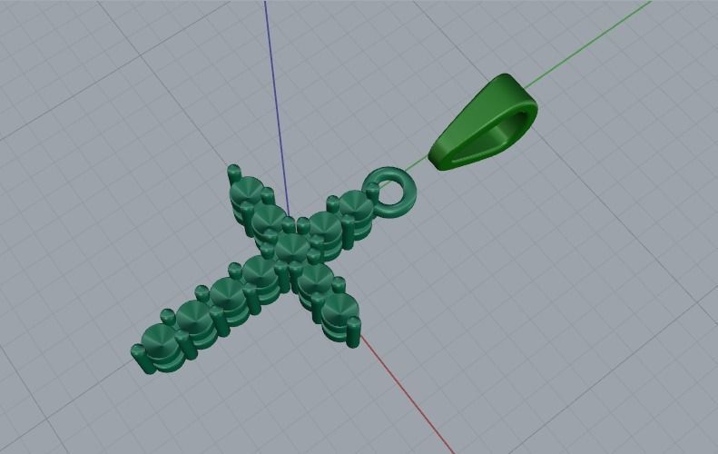 Pendant cross Model 5051 3D print model_2