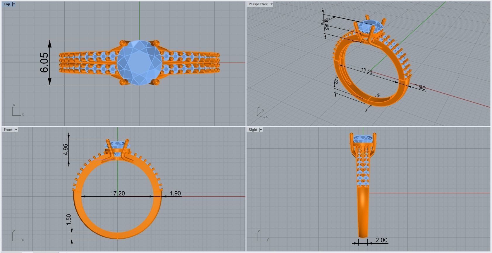 ring code 195 3D print model_1