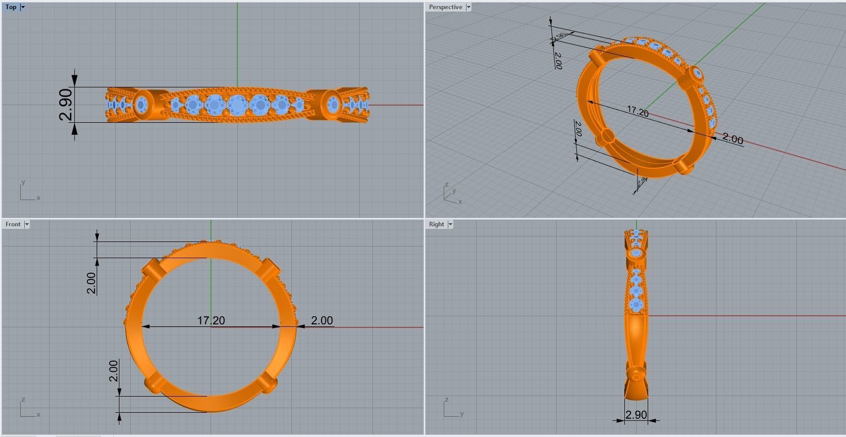 ring code 184 3D print model_1