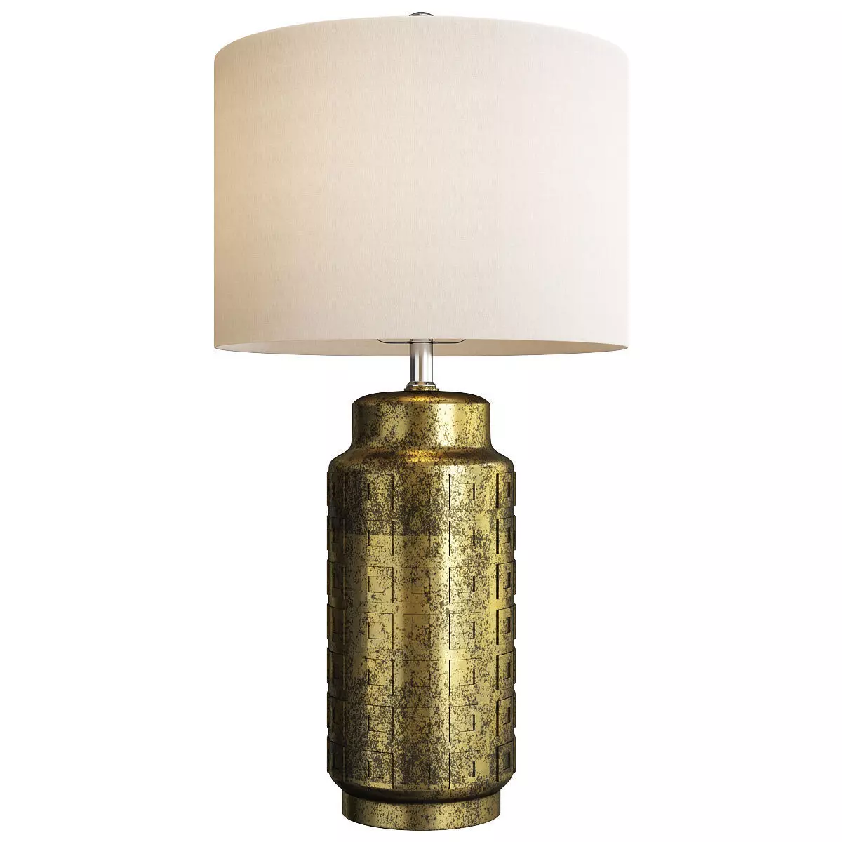Ruby Ceramic Gold Finish Linen Shade Table Lamp Low-poly 3D model