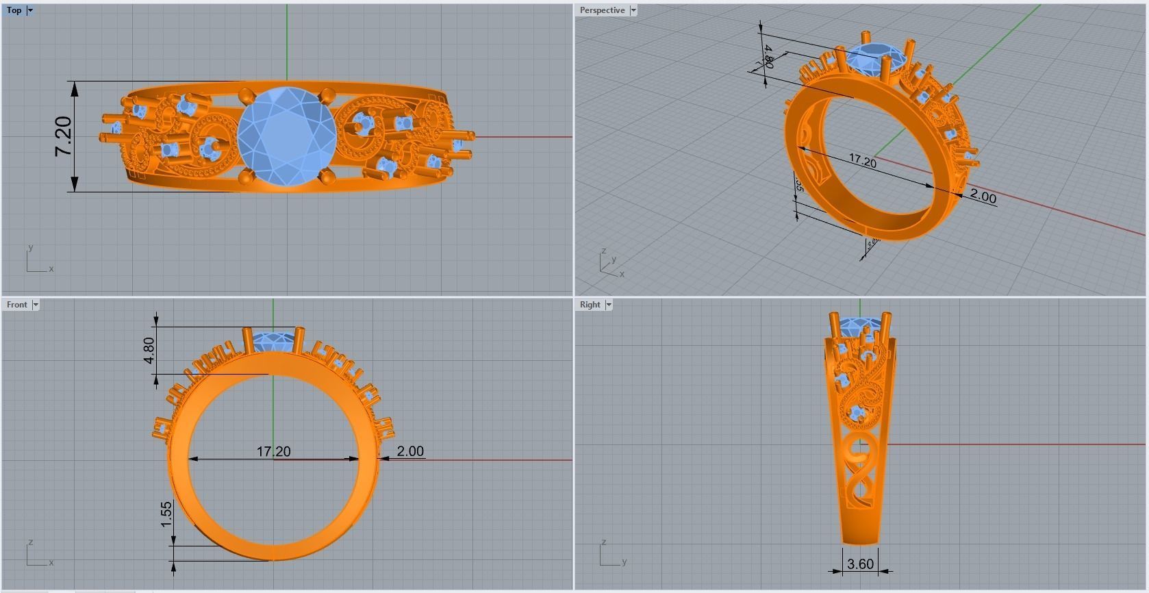 ring code 180 3D print model_1