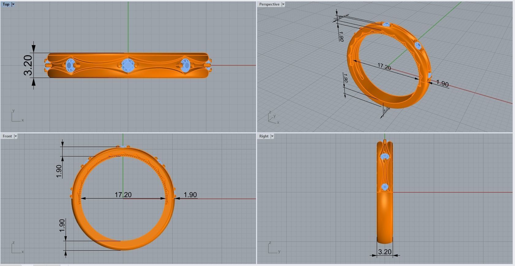 ring code 172 3D print model_1