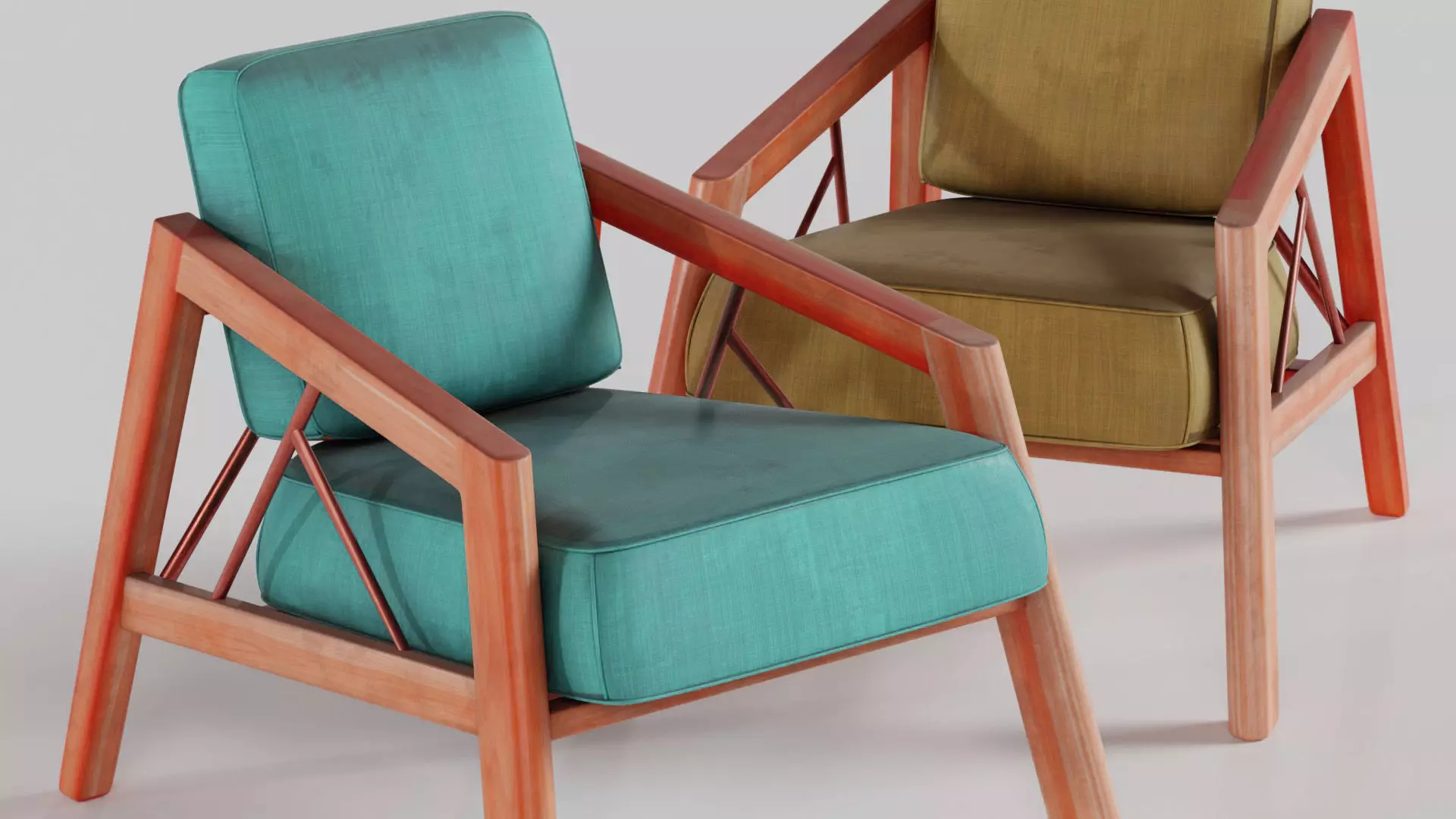 Chair Comfy Wood Free low-poly 3D model