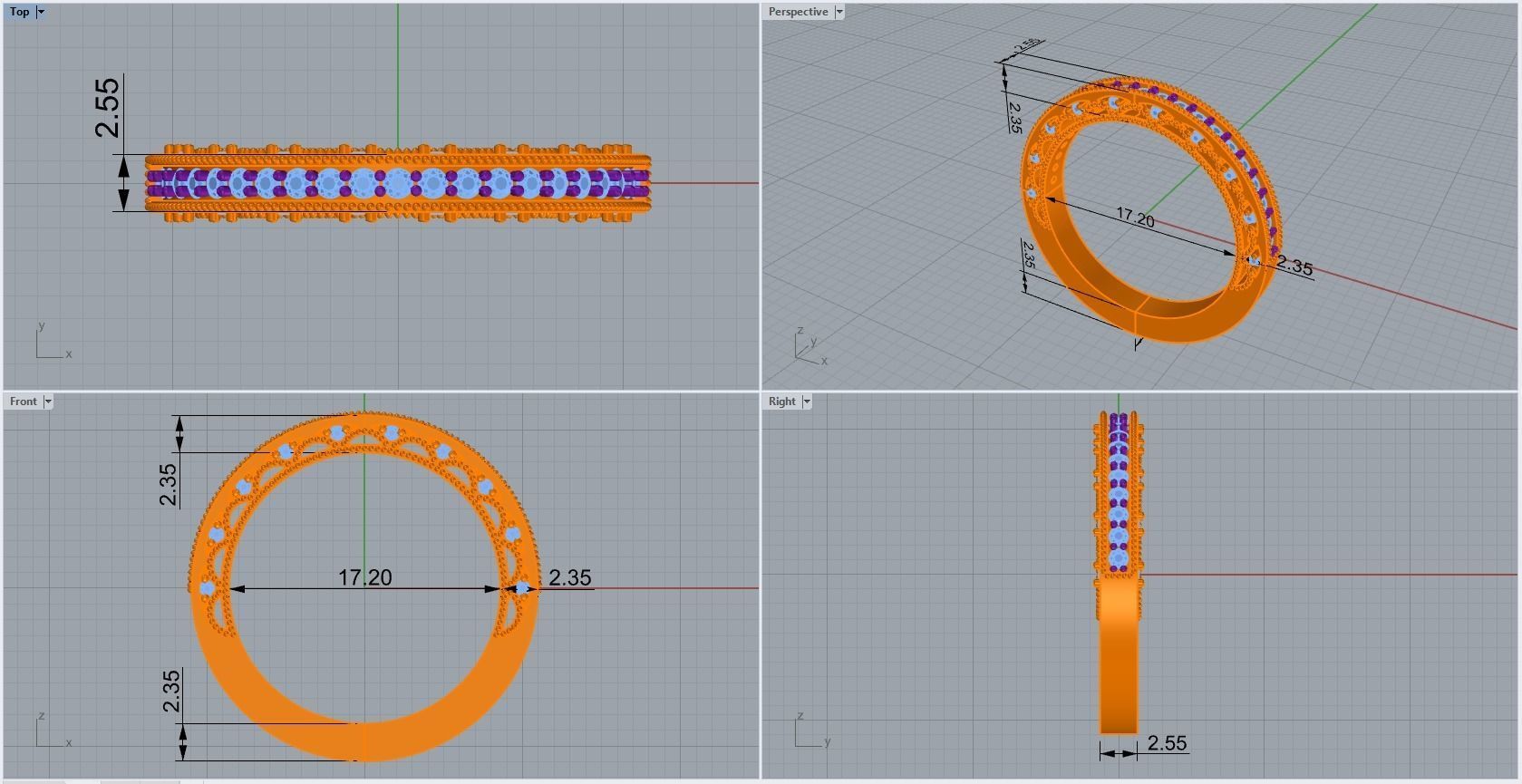 ring code 166 3D print model_1