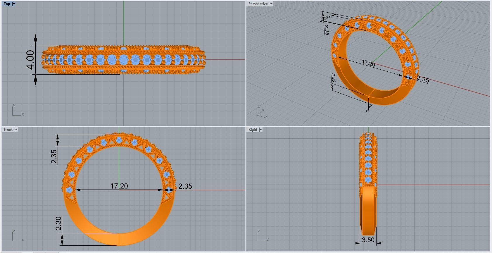 ring code 163 3D print model_1