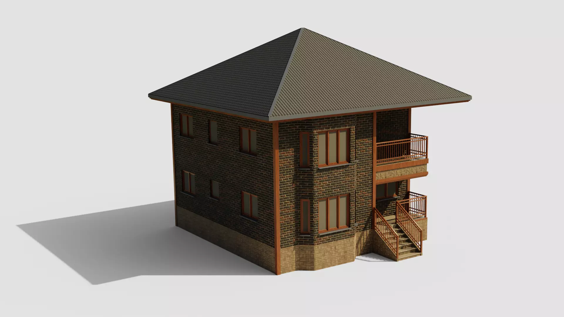 House 1 Low-poly 3D model_0